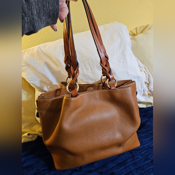 Brown Leather Dooney & Bourke Tote Bag - Picture 2 of 13
